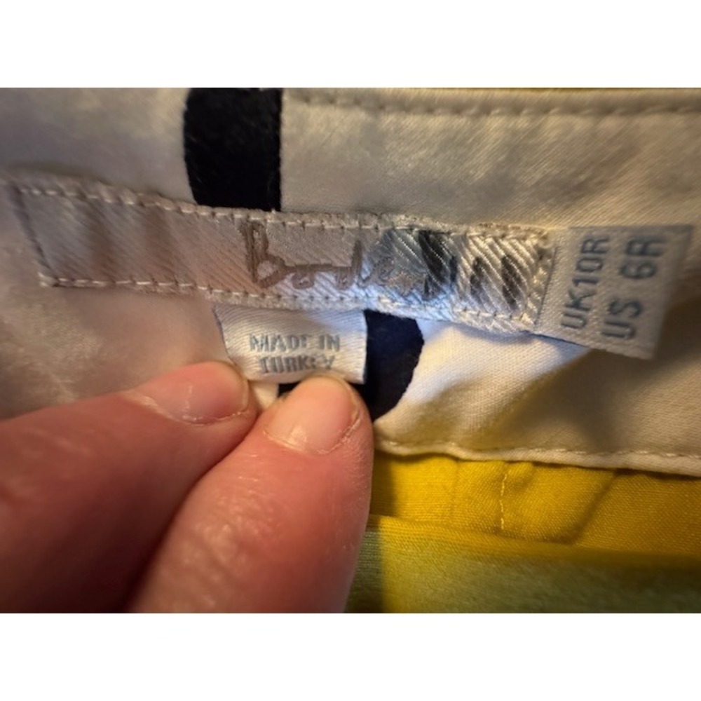 Boden Womens Pants Size Yellow Stretch Chino Career Casual Polka Dot - 6R - Picture 6 of 11